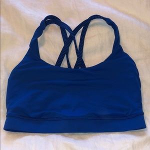 Lululemon blue stripe energy bra